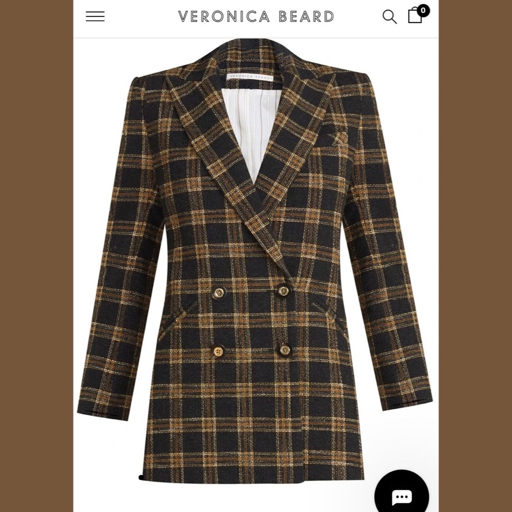 Veronica Beard Plaid Blazer in Black and Brown